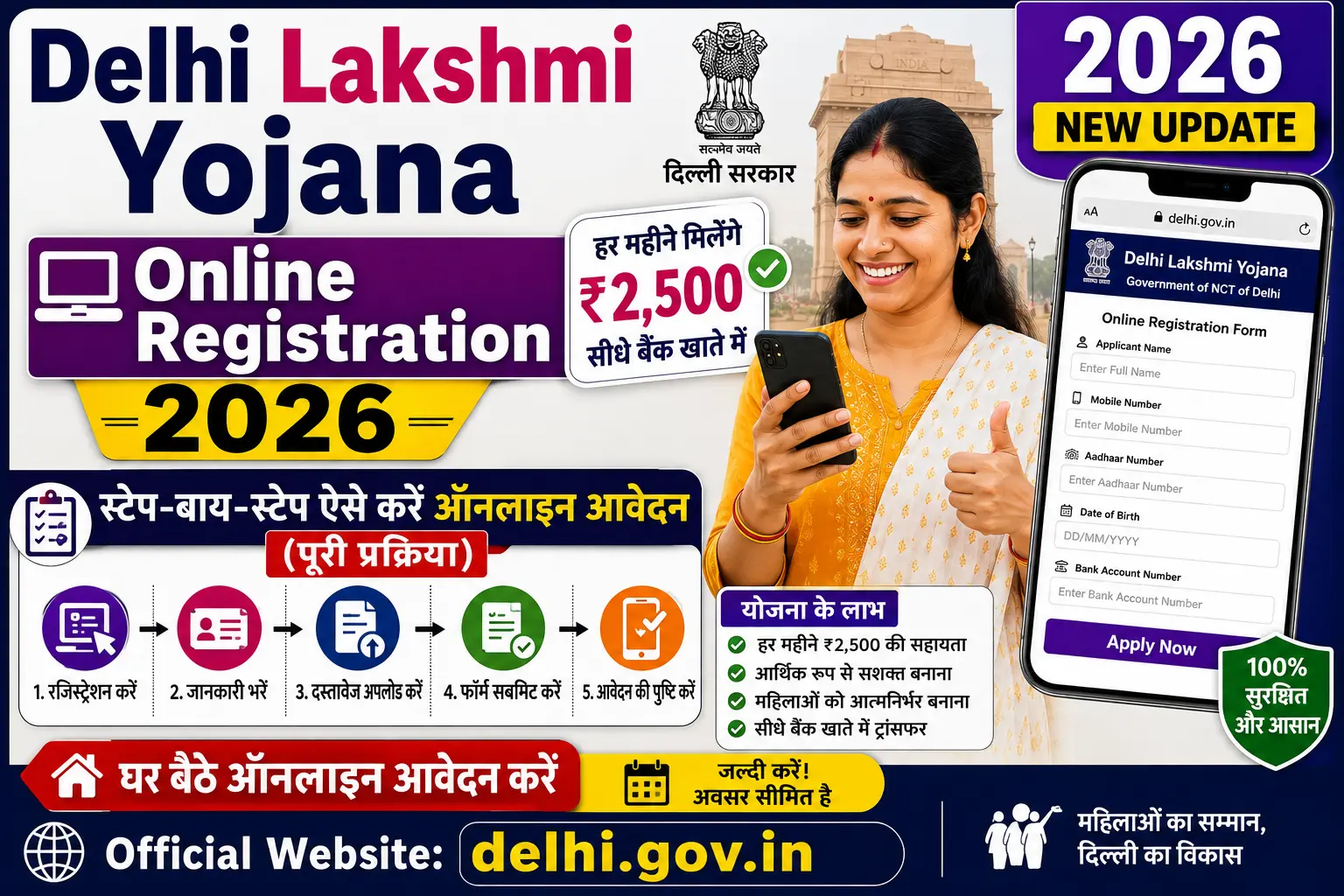Delhi Lakshmi Yojana Online Registration 2026